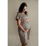 Leopard Maternity Mommy Labor and Delivery/ Nursing Gown - Euromallusa