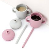 New No Spill Sippy Silicone Cup with Straw (MUTED) - Euromallusa