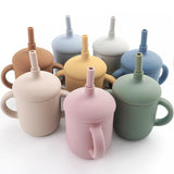 New No Spill Sippy Silicone Cup with Straw (SAGE) - Euromallusa