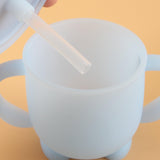 No Spill Sippy Silicone Cup with Straw (Blue) - Euromallusa