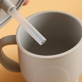 No Spill Sippy Silicone Cup with Straw (GREY) - Euromallusa