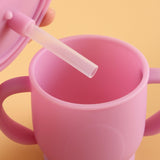 No Spill Sippy Silicone Cup with Straw (PURPLE) - Euromallusa
