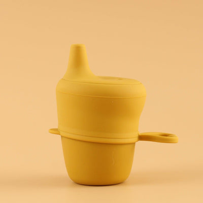 Silicone Cup with Sippy Lid (Mustard) - Euromallusa