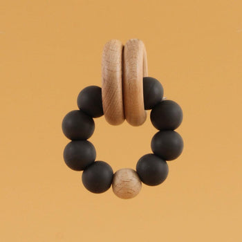 Silicone Sensory Teething Bracelet with Chewable Beads (DARK GREY) - Euromallusa