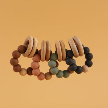 Silicone Sensory Teething Bracelet with Chewable Beads (DARK GREY) - Euromallusa