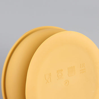 Silicone Suction Baby Bowl with Spoon (Mustard) - Euromallusa